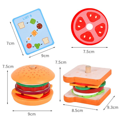 Stacksnack | Bouw Je Eigen Burger - Houten Stapelspeelgoed