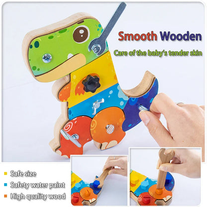 Dinofix | Ontdek En Draai - Houten Schroefbord