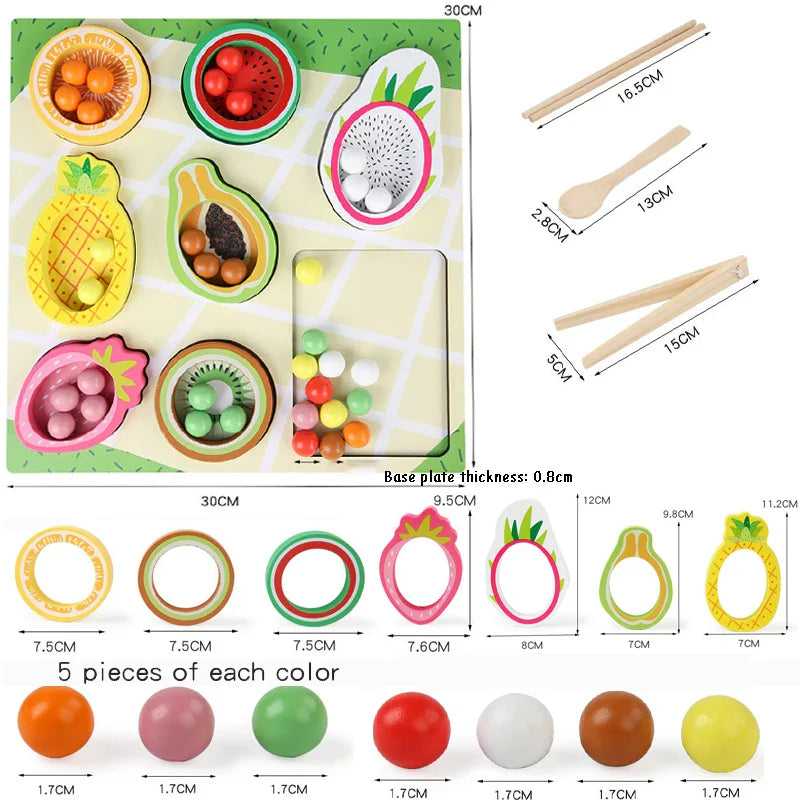 ClipCritters | Vormen & fruit – Houten sorteerspel