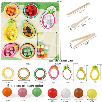 ClipCritters | Vormen & fruit – Houten sorteerspel