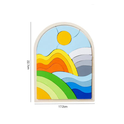 Rainbowlogic | Kleurrijk Stapelen En Puzzelen - Houten Puzzelblokken