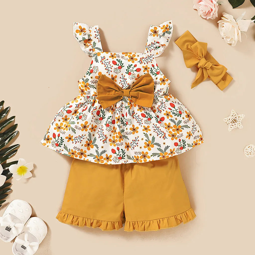 Littlelooks | Bloemenprint Jurk Met Broekje - Meisjes Zomersetje