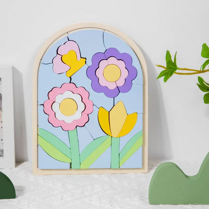 Rainbowlogic | Kleurrijk Stapelen En Puzzelen - Houten Puzzelblokken
