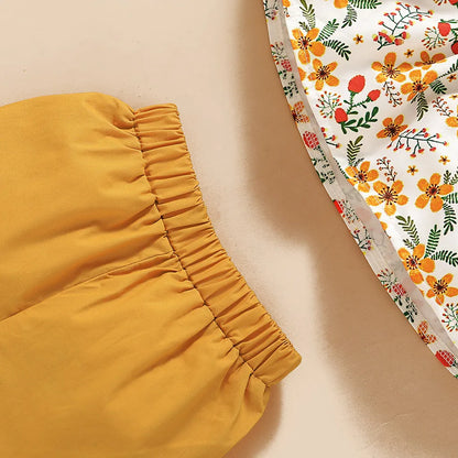 Littlelooks | Bloemenprint Jurk Met Broekje - Meisjes Zomersetje