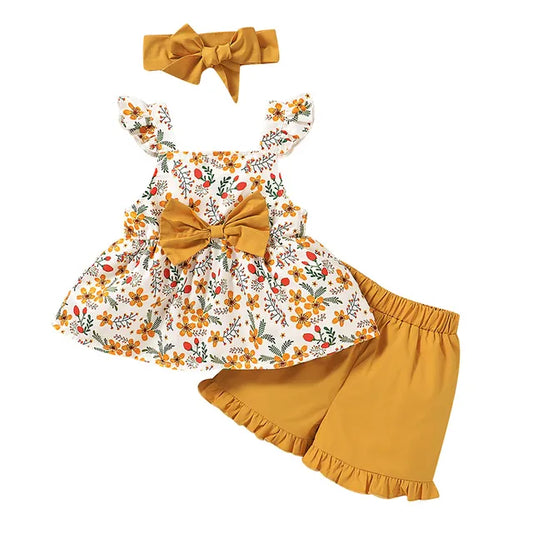 Littlelooks | Bloemenprint Jurk Met Broekje - Meisjes Zomersetje