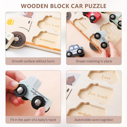 Puzzlecars | Ontdek En Leer Met Puzzelstukken - Houten Puzzel