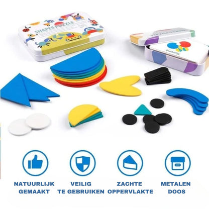 Shapetiles | Bouw Kleurrijke Figuren - Houten Puzzelset