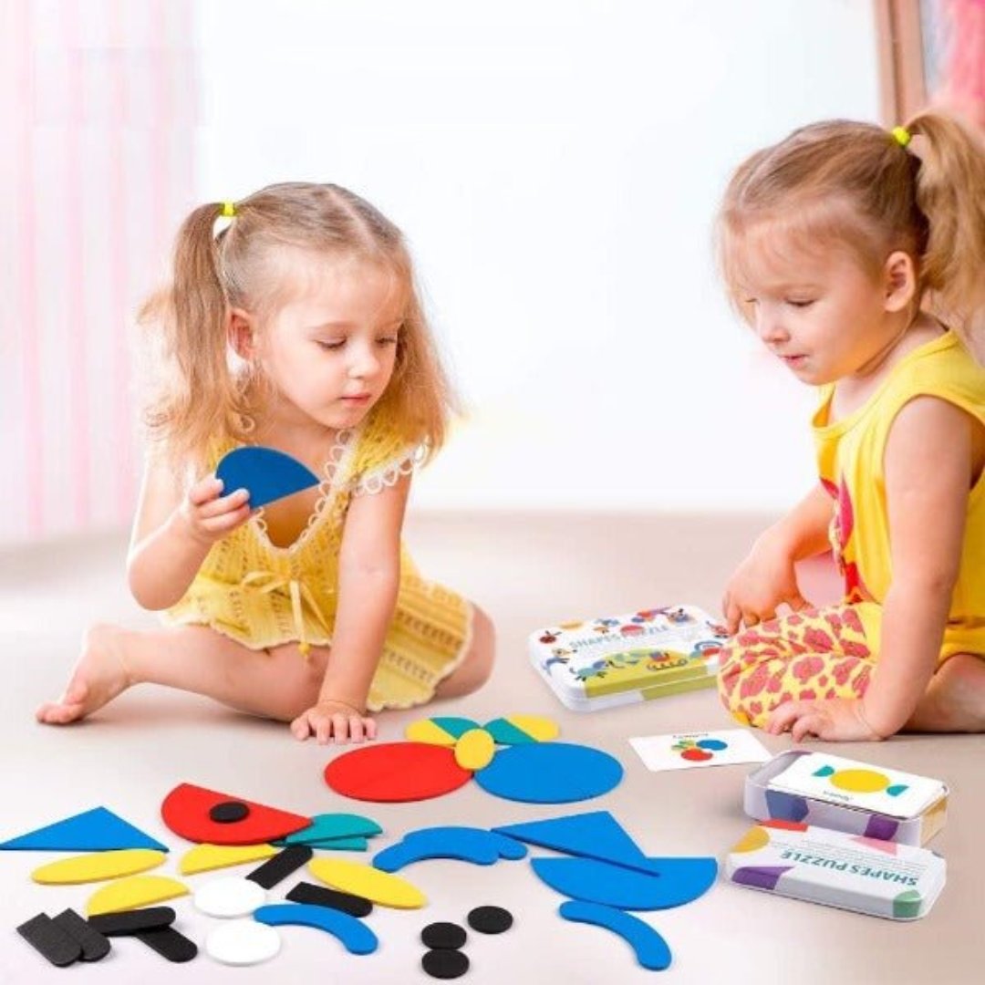 Shapetiles | Bouw Kleurrijke Figuren - Houten Puzzelset