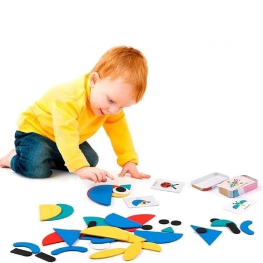 Shapetiles | Bouw Kleurrijke Figuren - Houten Puzzelset