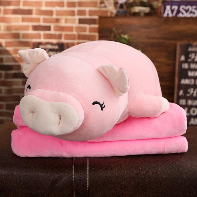 Piggyhug | Zacht Varkentje Met Warm Dekentje - Knuffel