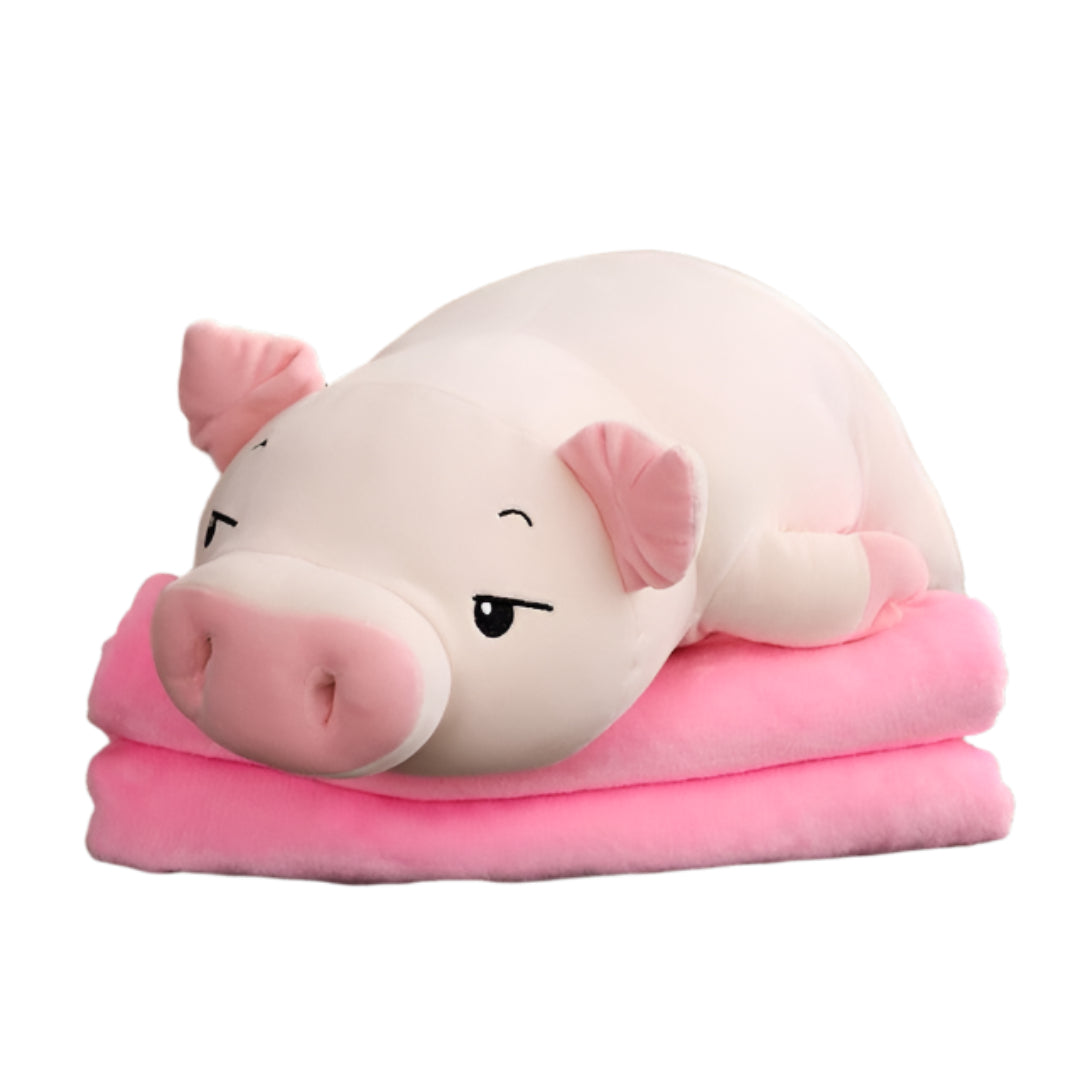 Piggyhug | Zacht Varkentje Met Warm Dekentje - Knuffel
