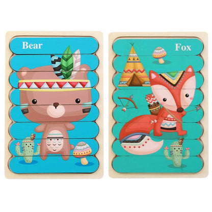 Wildmind Puzzel | Leer Vormen En Kleuren - Houten 3D Puzzel